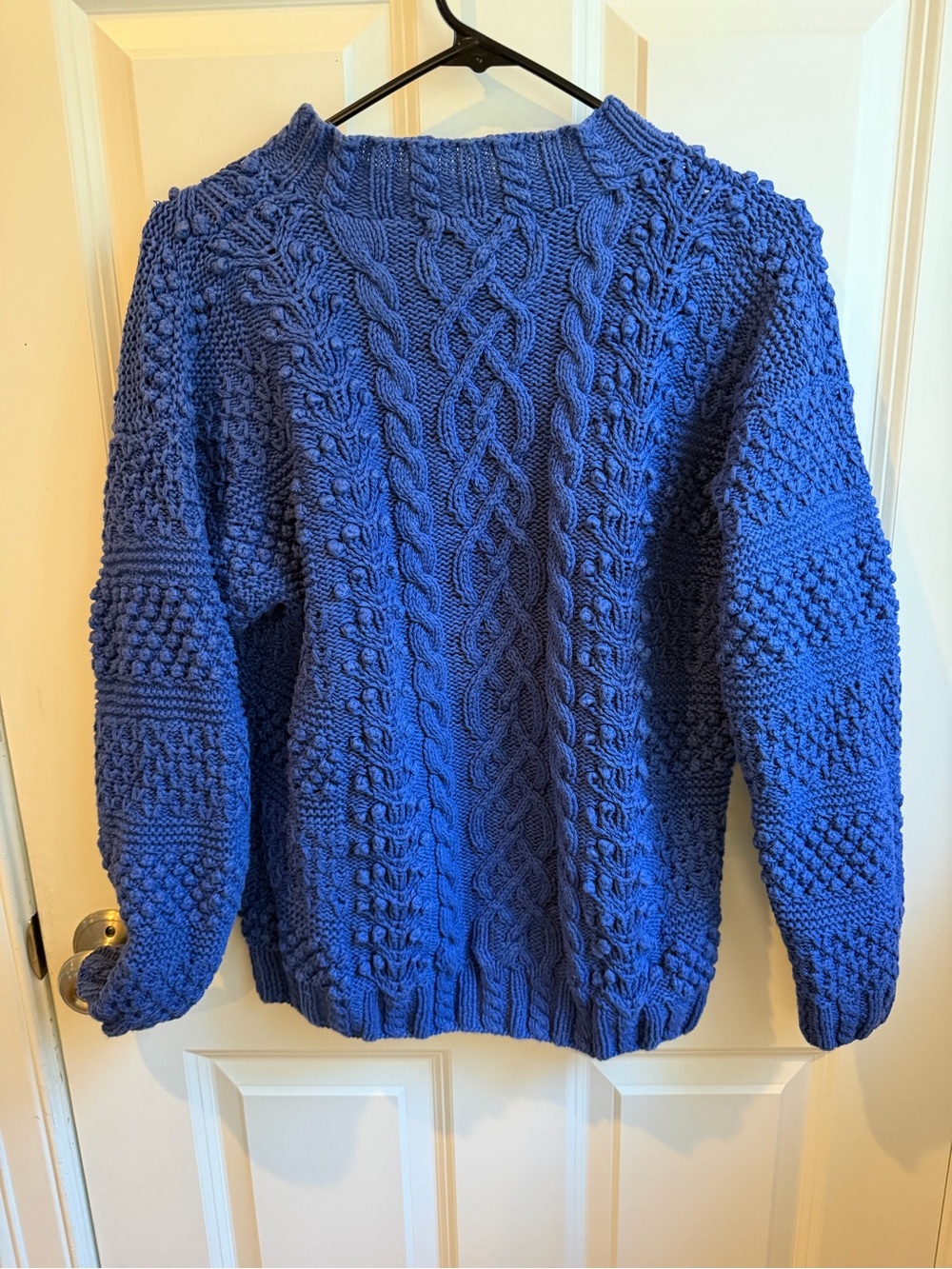 Signature by Northern Isles Blue Cable-Knit Crewneck Sweater
